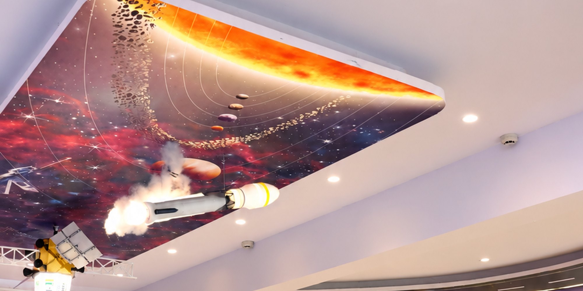 The lab, with the launch printed overhead, the Aerobay at Birla Open Minds International School, Bhopal