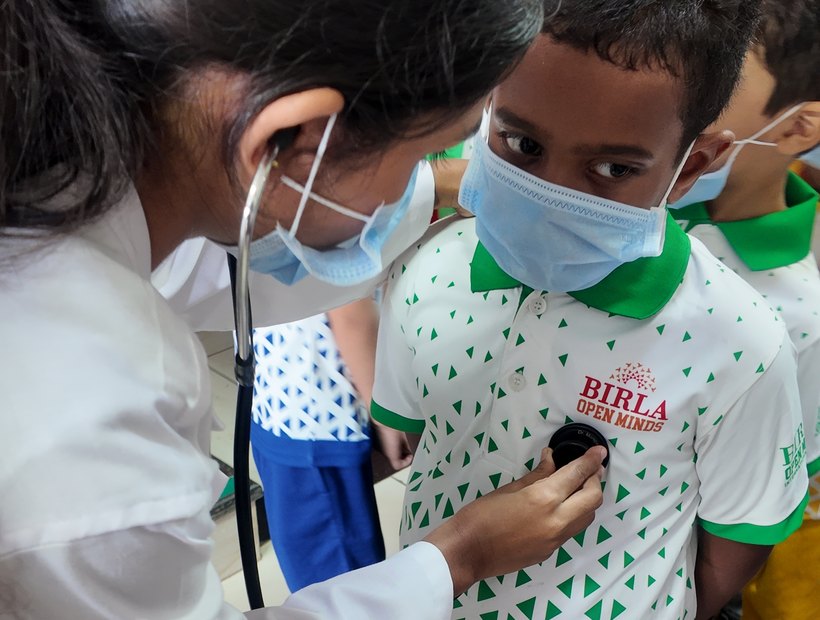 The check-up at school at Birla Open Minds International School, Bhopal