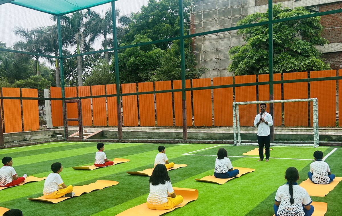 Settling, before the session starts at Birla Open Minds International School, Bhopal