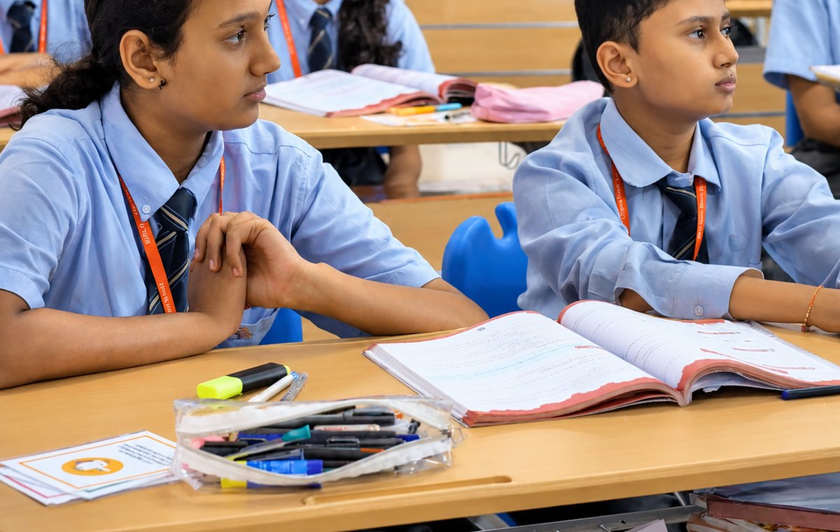 Working through it, with the textbook open and not the only thing open at Birla Open Minds International School, Bhopal